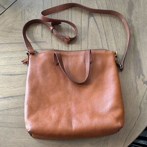 Madewell Transport Tote Brown Leather Crossbody Bag